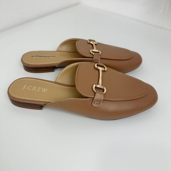J.Crew Slip On Mules Cedar Wood Tan Classic Preppy Casual Womens US 7 NEW - Picture 13 of 14